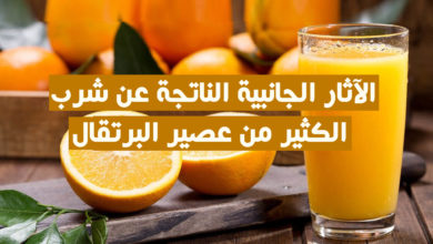 الآثار الجانبية الناتجة عن شرب الكثير من عصير البرتقال