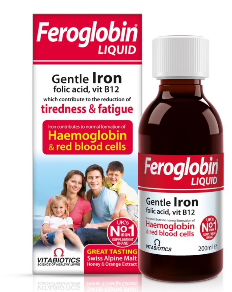 شراب فيروجلوبين feroglobin حديد، فوليك أسيد، وفيتامين ب١٢