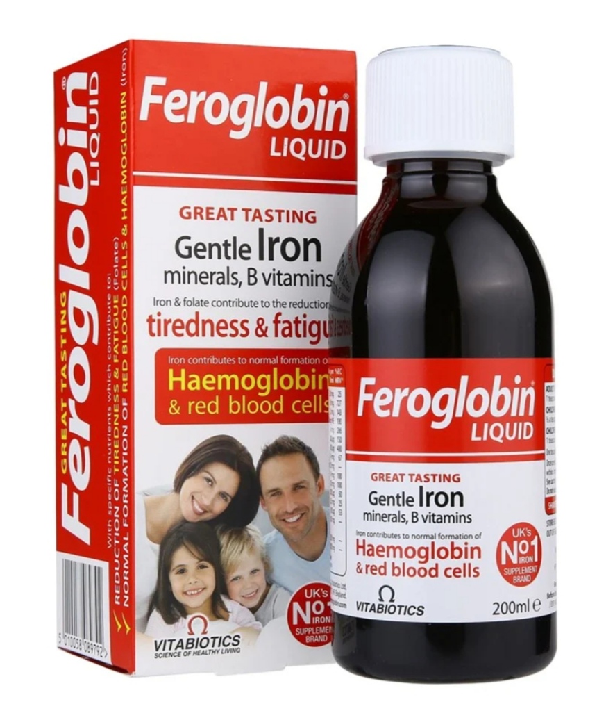 Feroglobin شراب حديد، معادن، فيتامينات ب 